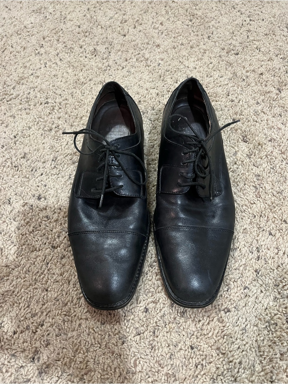 Johnston & Murphy Classicq Black Leather Cap-Toe Oxford Dress Shoes - Men